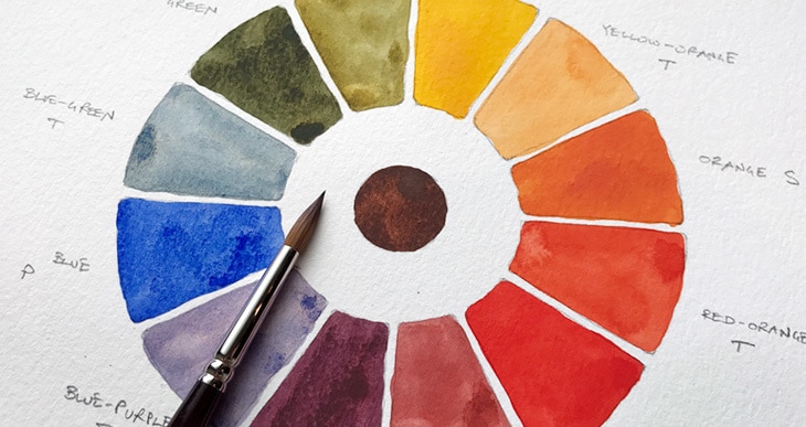 How to make a 12 color watercolor wheel