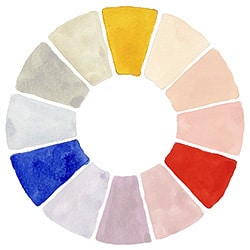 watercolor wheel primary colors