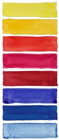 recommended watercolor swatch primaries