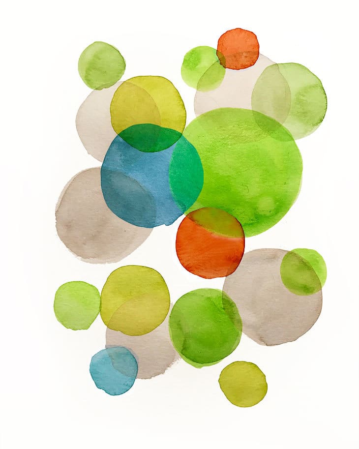 abstract watercolor forms