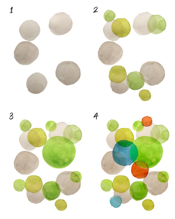 abstract watercolor step by step