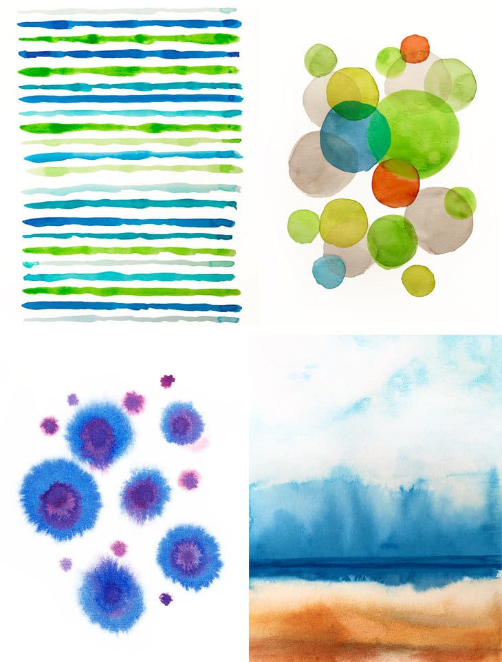 abstract watercolors tutorial