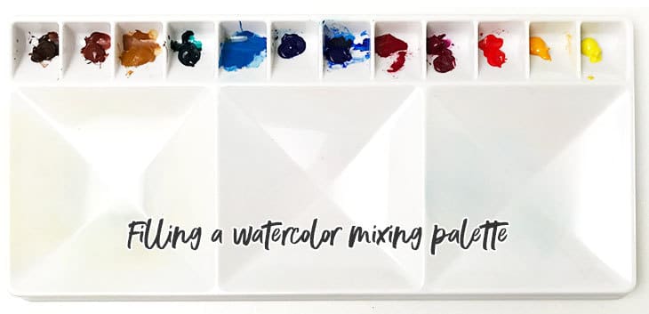 filling a mixing palette