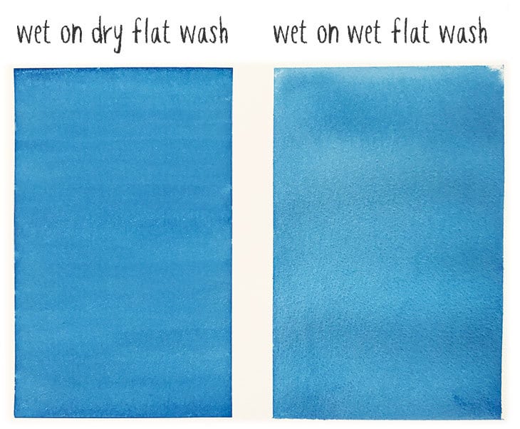 wet on dry vs wet on wet flat wash