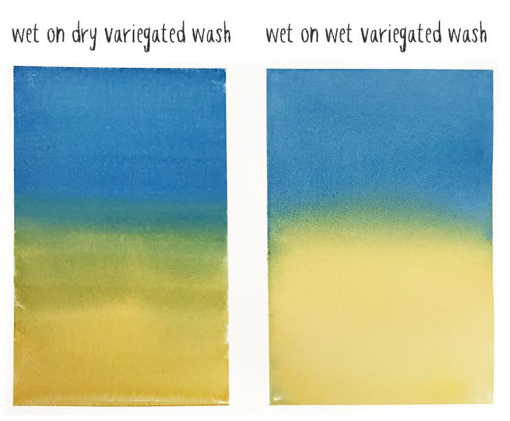 wet on dry vs wet on wet variegated wash