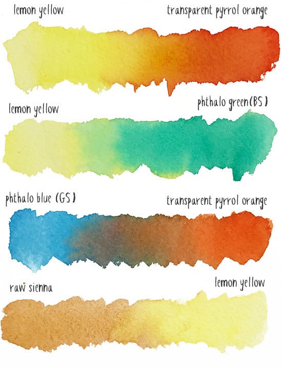 watercolor pear color palette