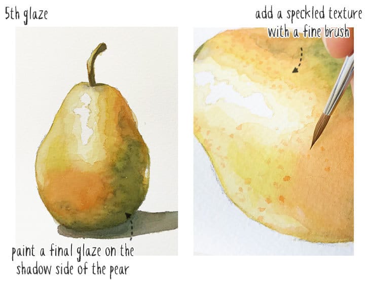 watercolor pear tutorial step 3