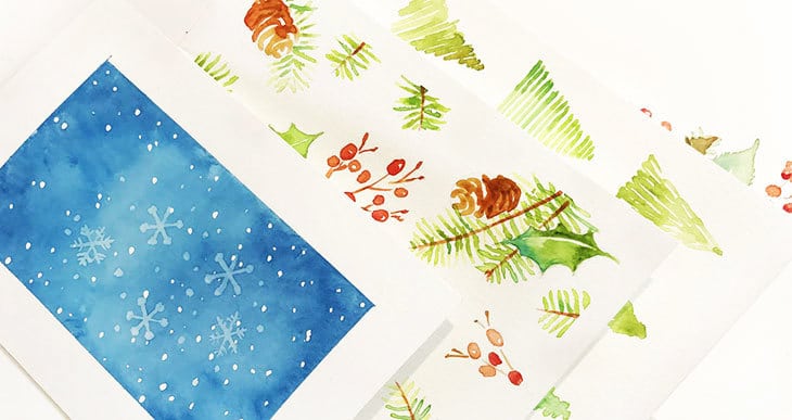 Easy Watercolor Christmas Cards – Step by Step Tutorial - Watercolor Affair