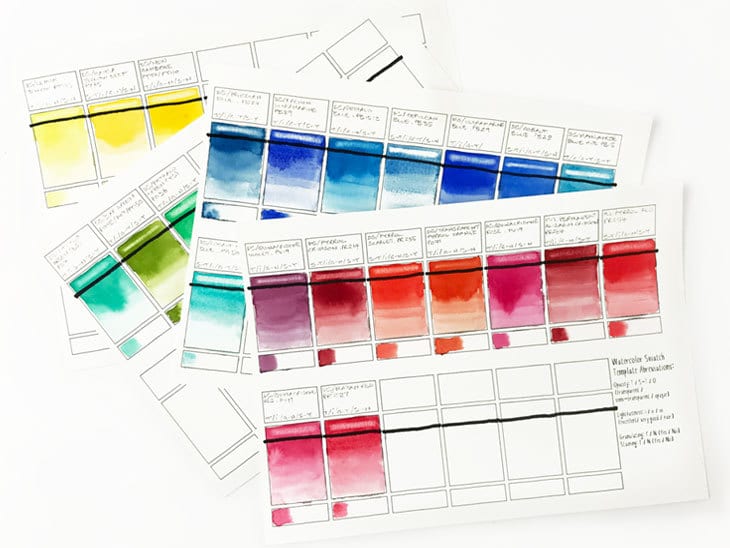 watercolor swatch sheets