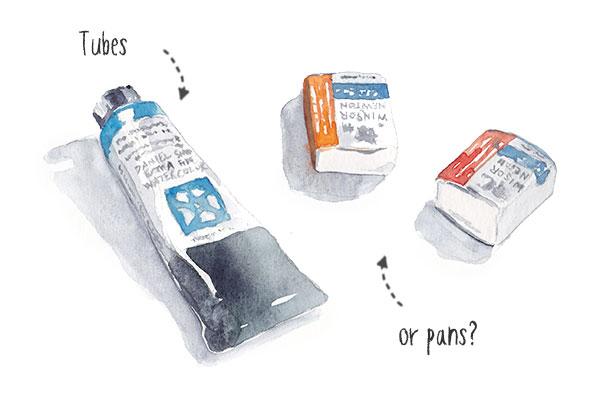 watercolor tubes or pans