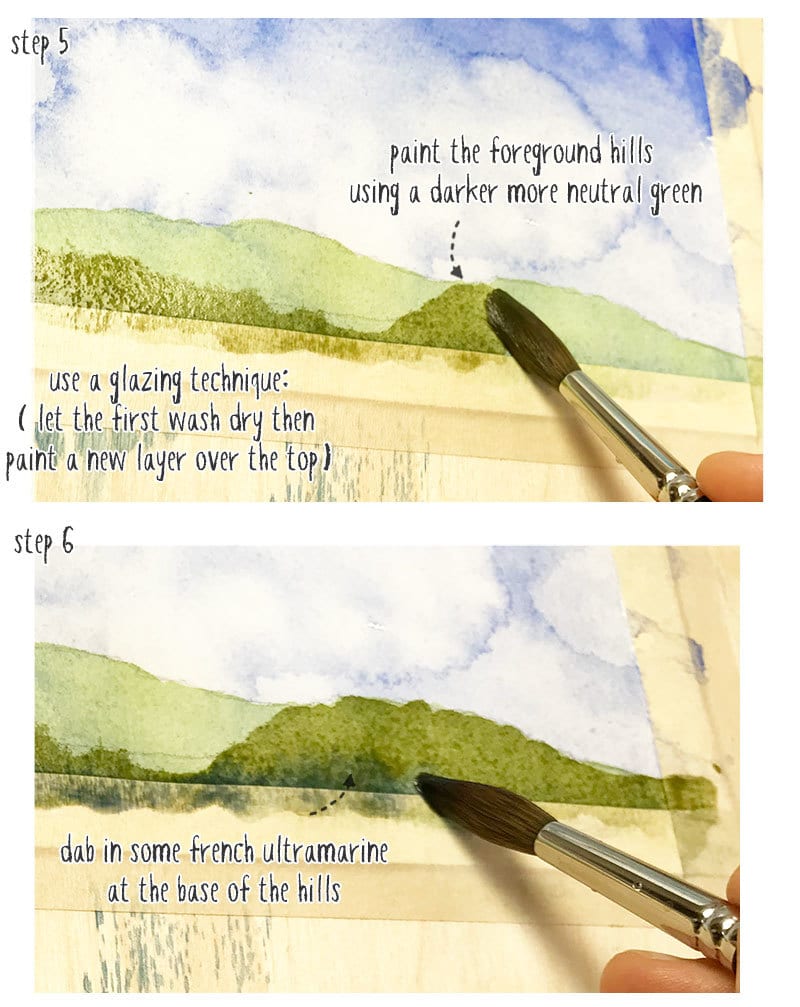 easy watercolor landscape part 2