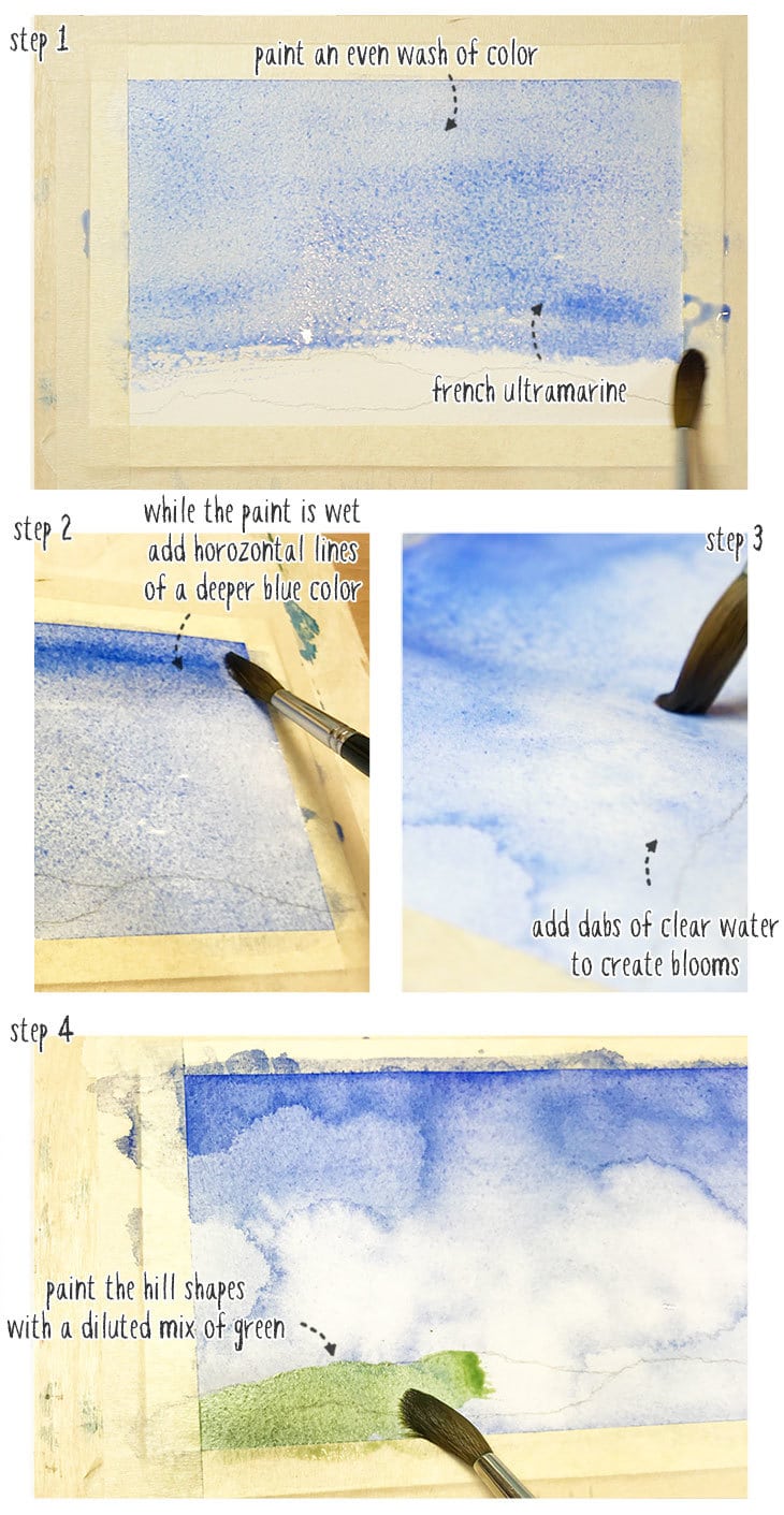 easy watercolor landscape part 1