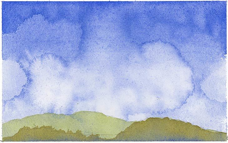 simple watercolor landscape exercise