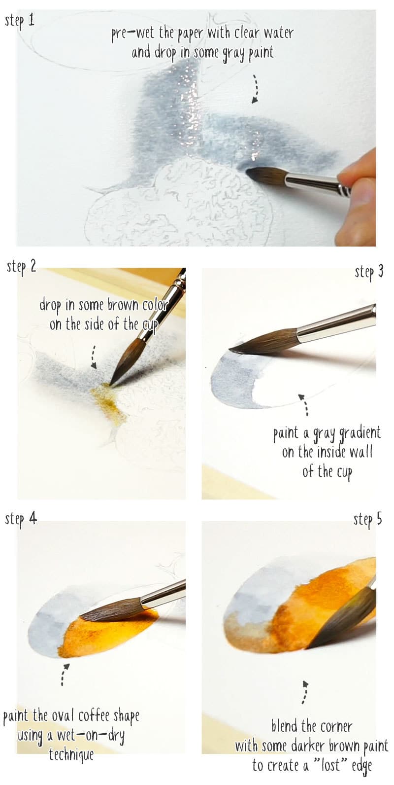 step by step painting lost and found edges in watercolor