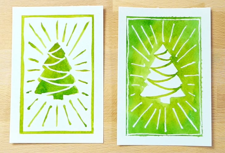 positive and negative christmas tree design