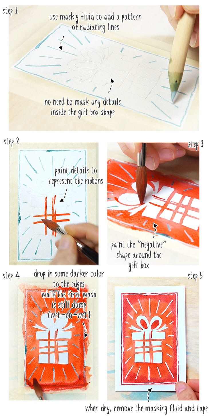 watercolor christmas cards step by step version 03