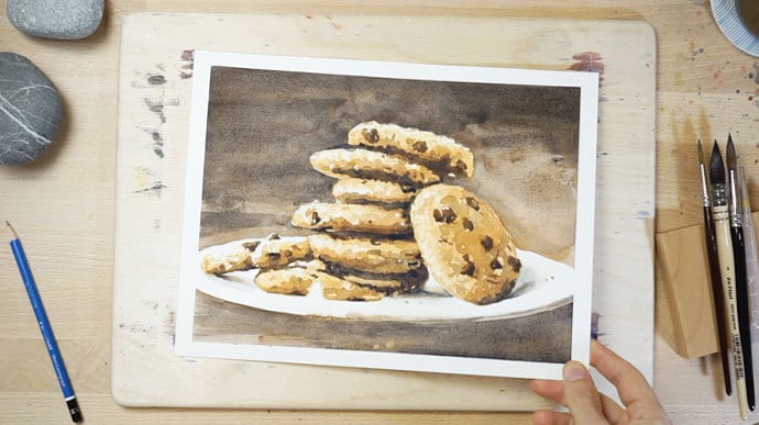 Watercolor Painting Light to Dark (Watercolor Cookies)