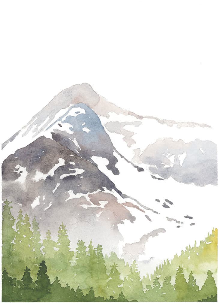 Watercolor Mountains - How to Paint Mountains for Beginners