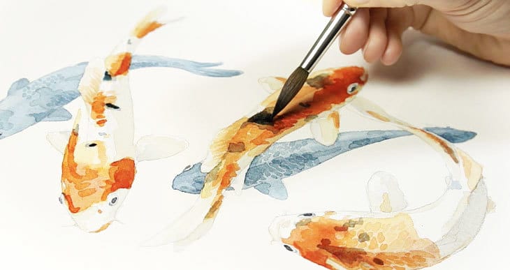 Watercolour Koi Fish Tutorial 