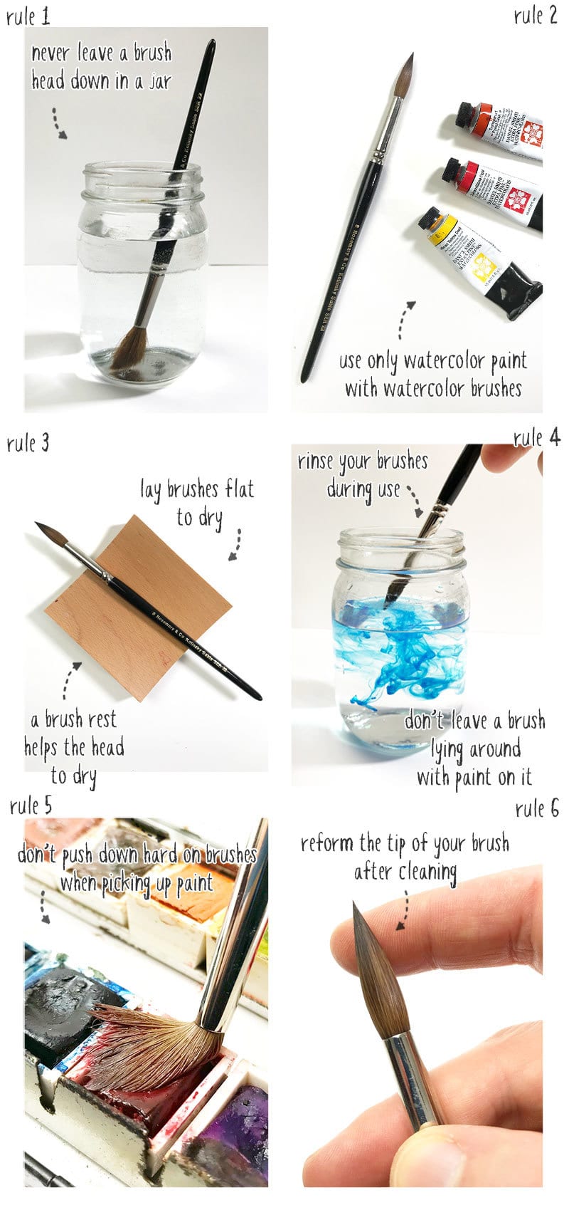 how to care for watercolor brushes step by step guide