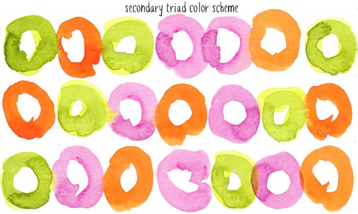 secondary triad watercolor scheme
