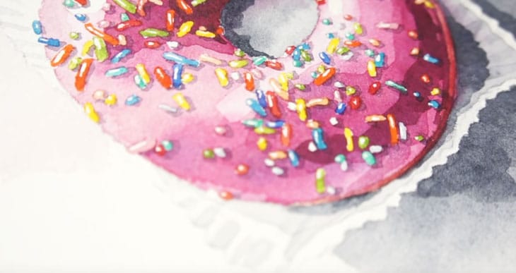watercolor donut tutorial