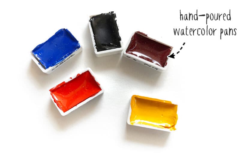 hand poured watercolor pans