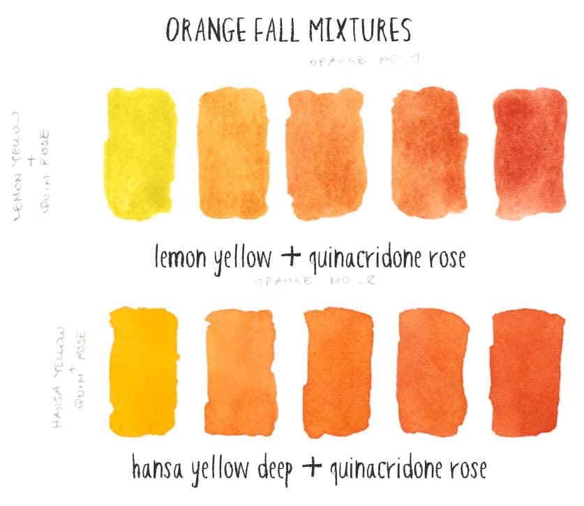 mixing chromatic scales of fall oranges