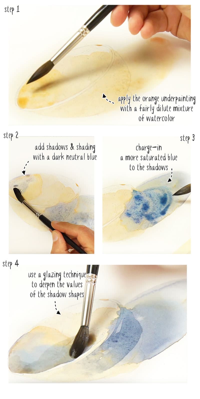 watercolor still life bowl step by step stage 01