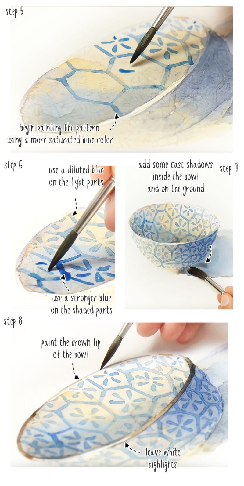 watercolor bowl still life step by step stage 02