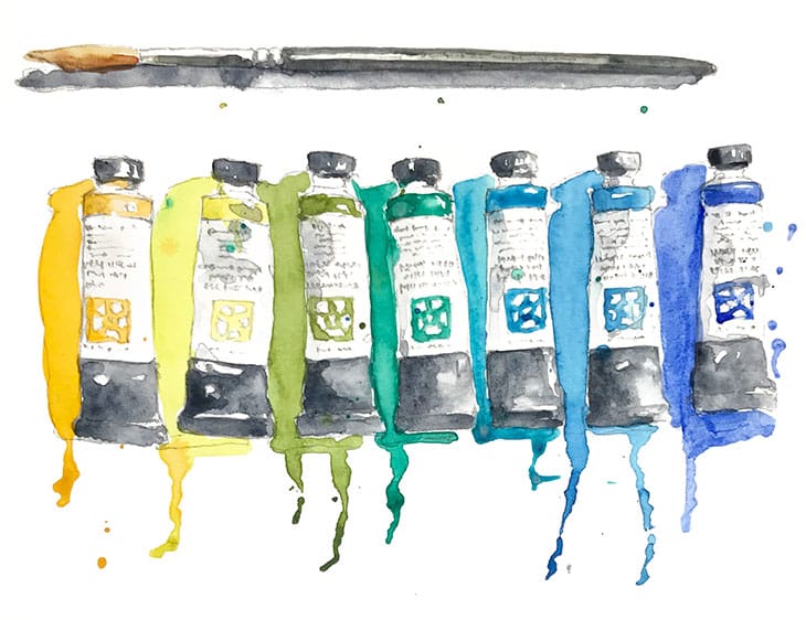 example watercolor drip art