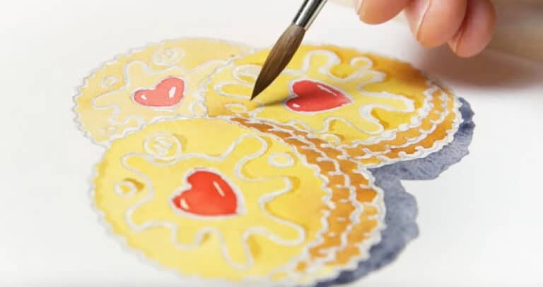 Easy Watercolor Valentines (Jammie Dodgers!)