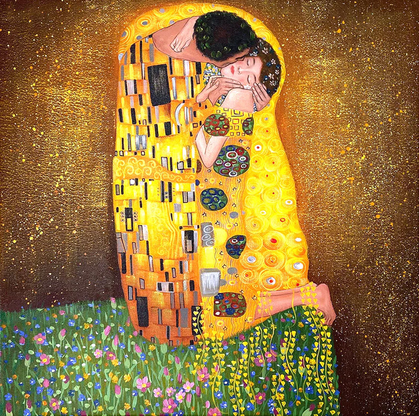 the kiss by gustav klimt