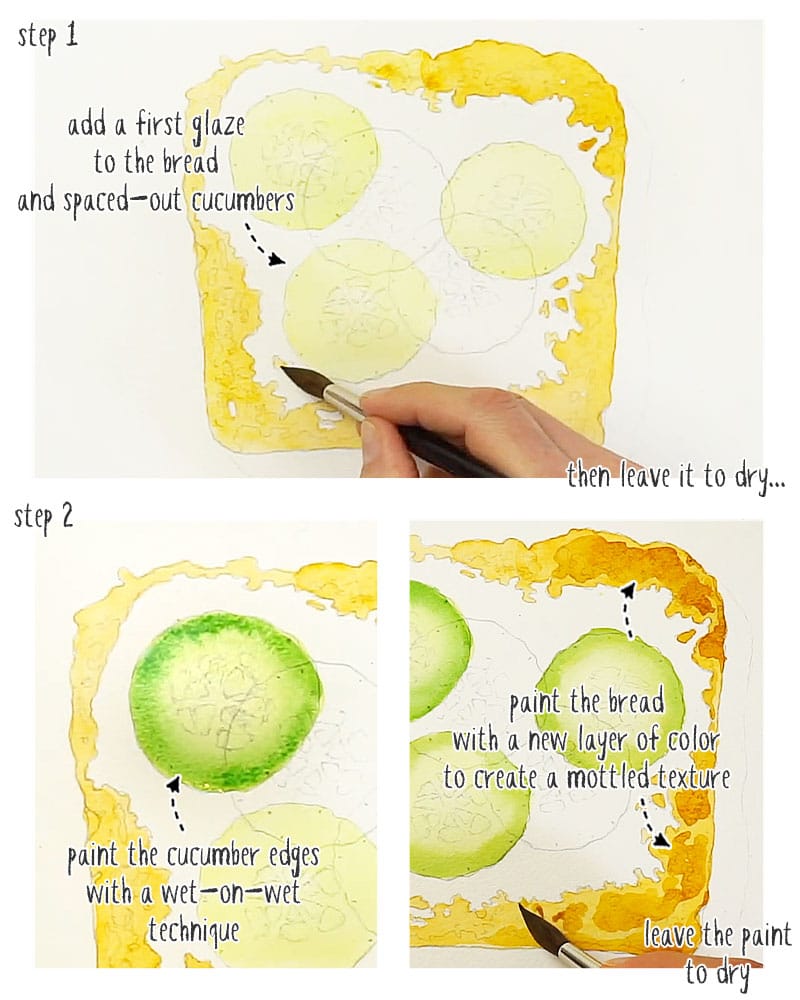 watercolor glazing demo stage 01