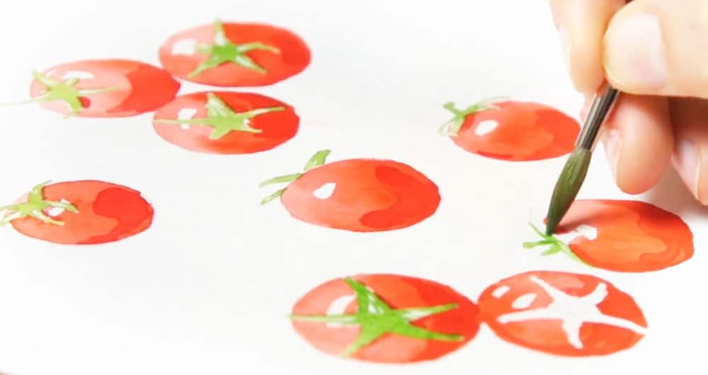 how to paint tomatoes