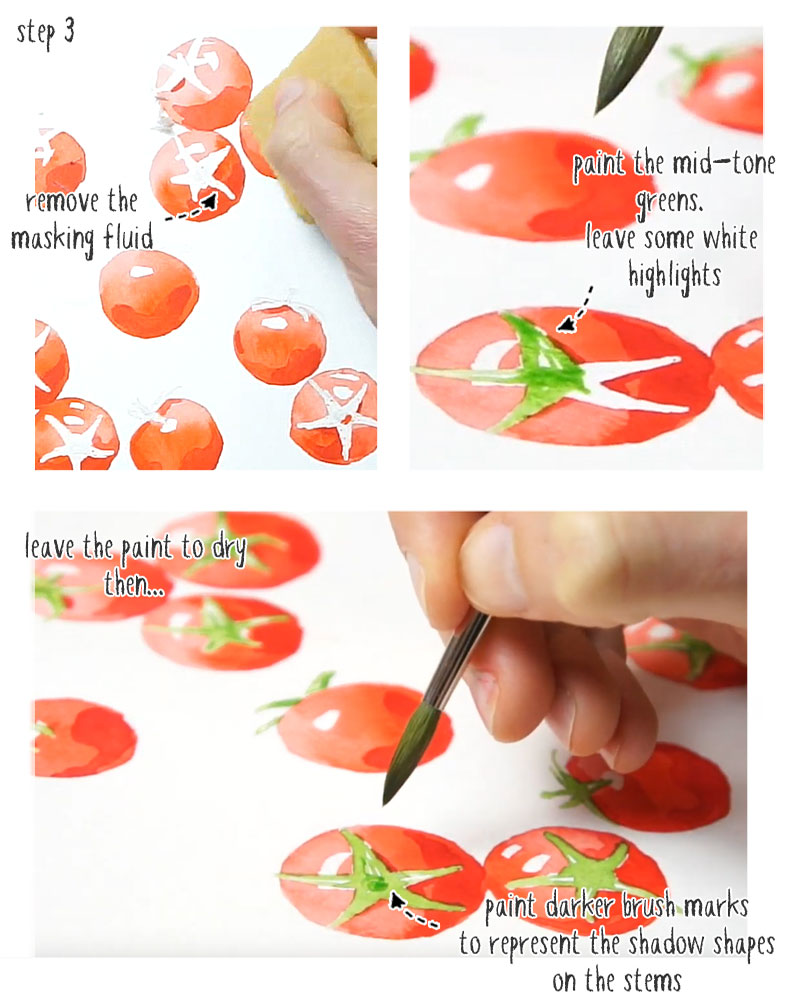 watercolor tomatoes step by step 03