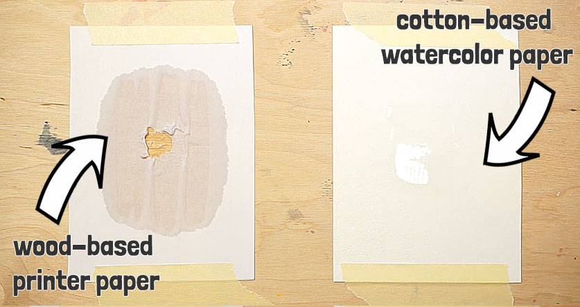 standard paper vs watercolor paper