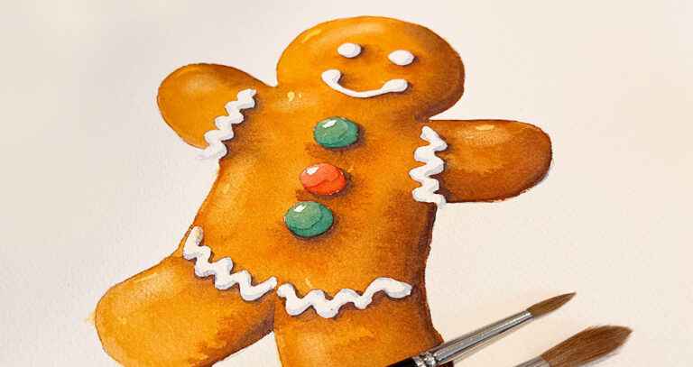 Watercolor Gingerbread Man (Easy Painting!)
