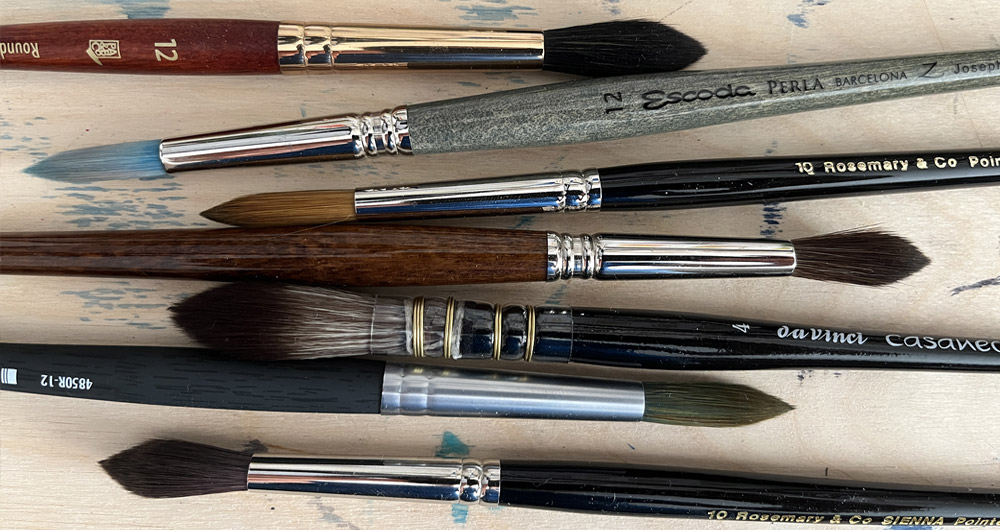synthetic watercolor brushes