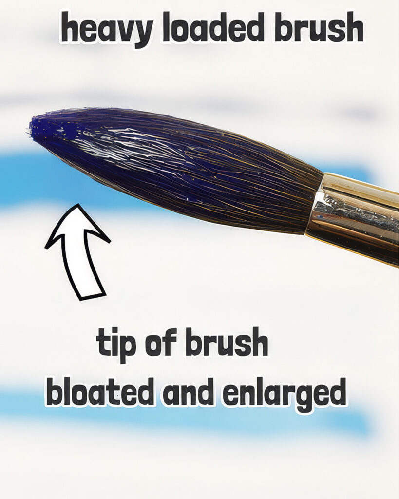 a fully loaded watercolor brush