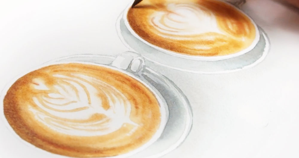 How to Paint Latte Art in Watercolor